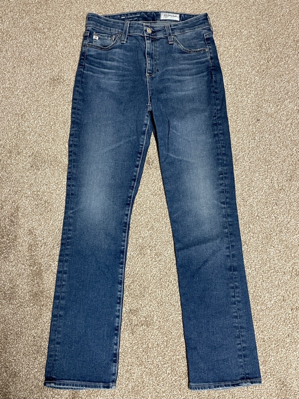 AG Adriano Goldschmied Women's Straight Leg Jeans — Dark Blue Wash